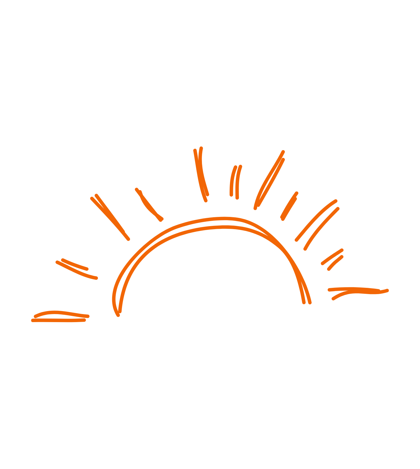 Orange sun scribble text decoration