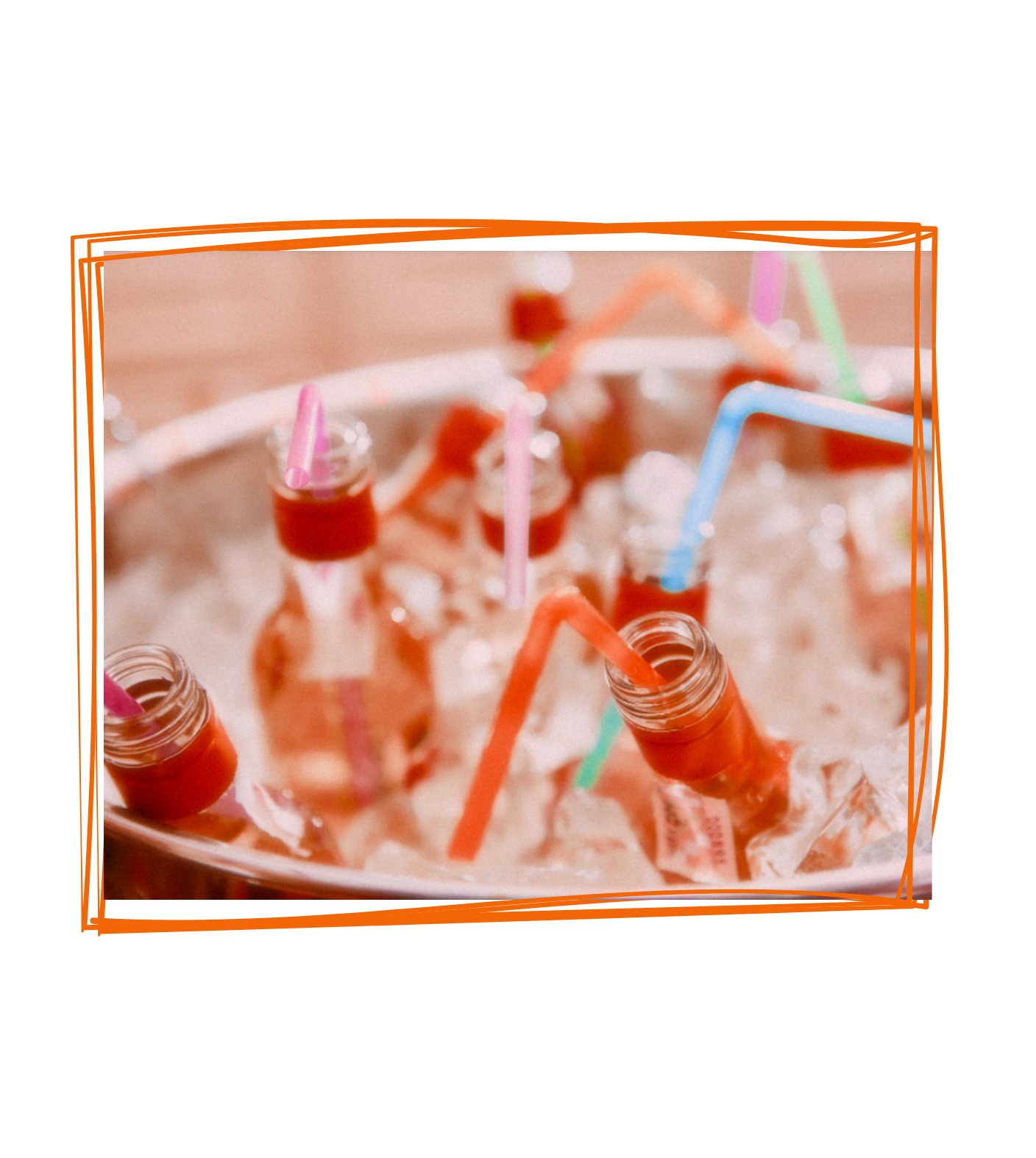 Bottles of delicious Fresh! with bendy straws.